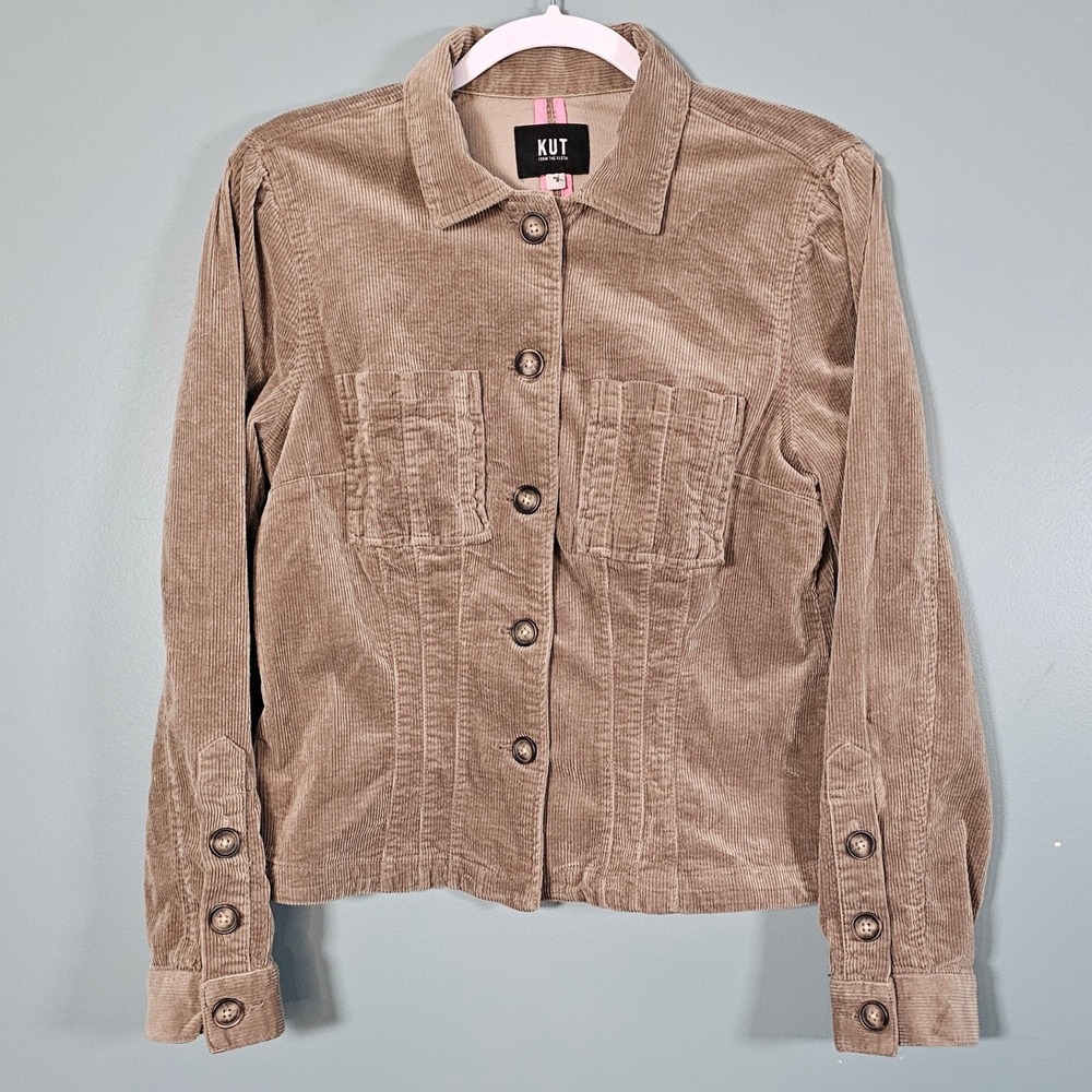 KUT From The Kloth Women's Brown Corduroy Button Up Jacket Size M